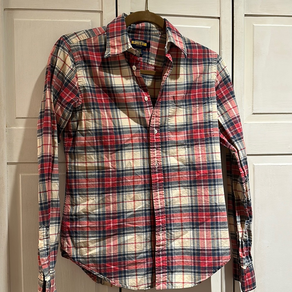 Rugby plaid button down.